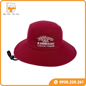 NÓN TAI BÈO ĐỎ THÊU LOGO 