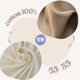 So Sánh Chi Tiết Kaki Cotton 100% Và Kaki 65/35 Trong May Nón
